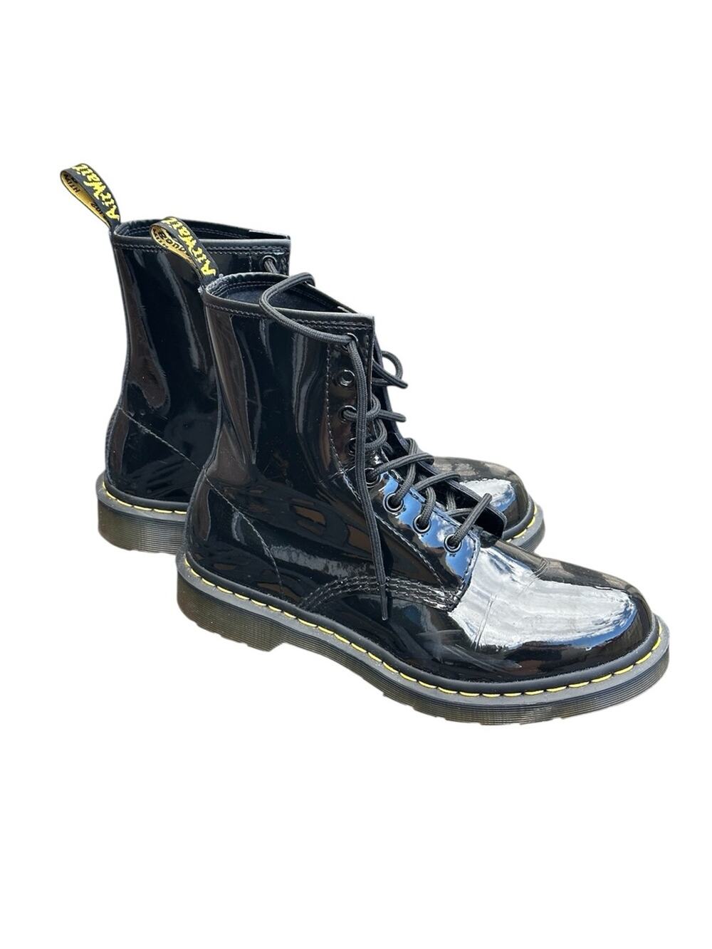 Black Patent Leather Lace-Up Dr. Marten Boots 8M 9L